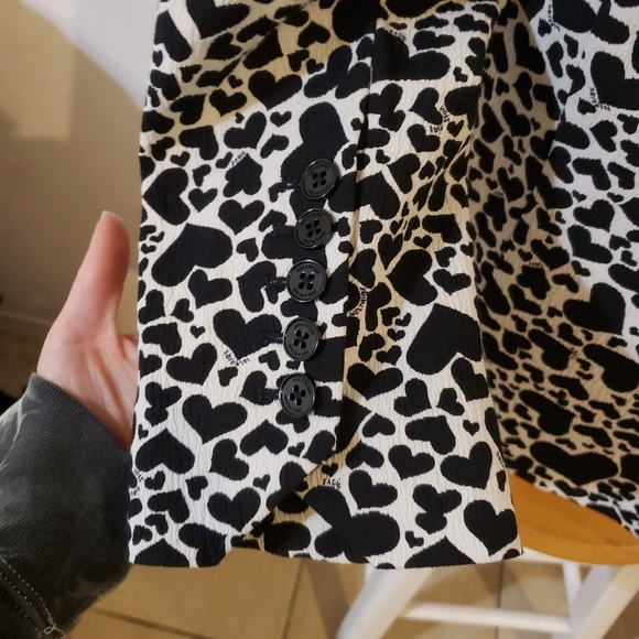 Zadig & Voltaire 🖤 Ivory & Black Heart Blazer - Size 36/US 6 - Picture 7 of 14